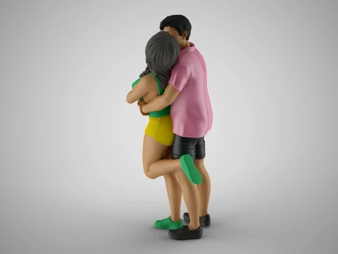 Cute Couple 3D Print Model