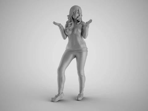 Unaware Girl 3D Print Model