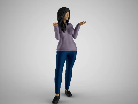 Unaware Girl 3D Print Model