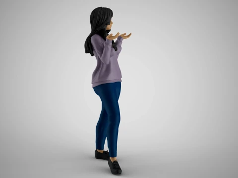 Unaware Girl 3D Print Model