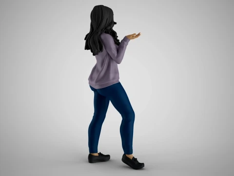 Unaware Girl 3D Print Model