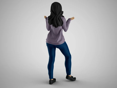 Unaware Girl 3D Print Model