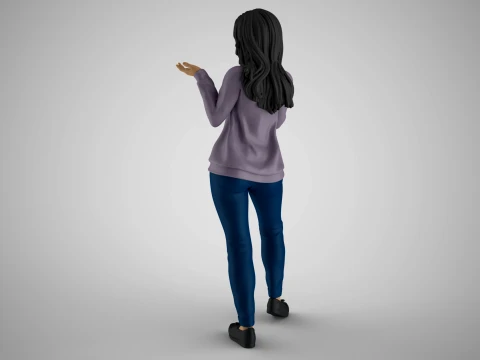 Unaware Girl 3D Print Model