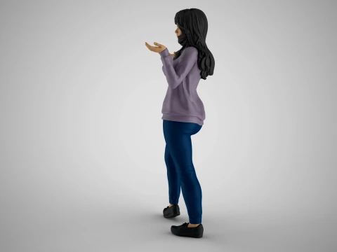 Unaware Girl 3D Print Model