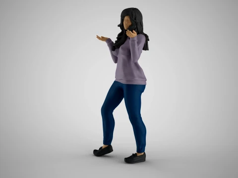 Unaware Girl 3D Print Model