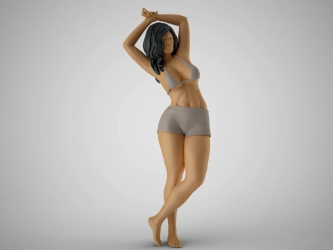 Woman Holding Wrist Model Cetak 3D