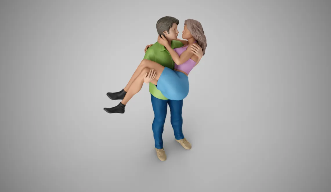 Young Couple 3D Print Model .c4d .max .obj .3ds .fbx .stl .blend 