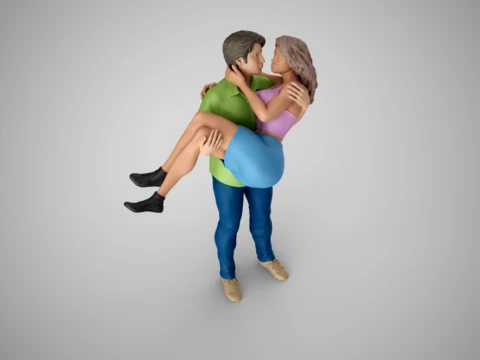 Young Couple Model Cetak 3D