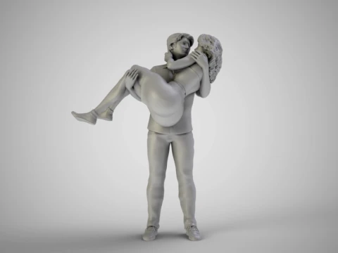 Young Couple 3D Print Model