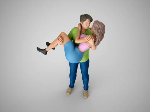 Young Couple 3D Print Model