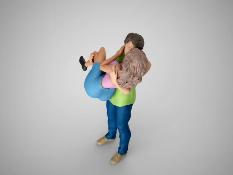 Young Couple 3D Print Model