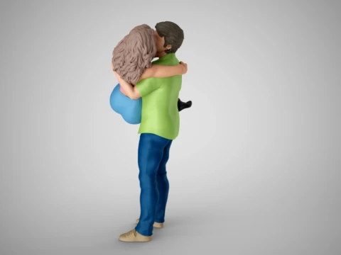 Young Couple 3D Print Model