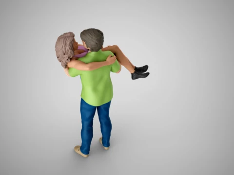 Young Couple 3D Print Model