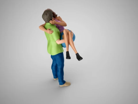 Young Couple 3D Print Model
