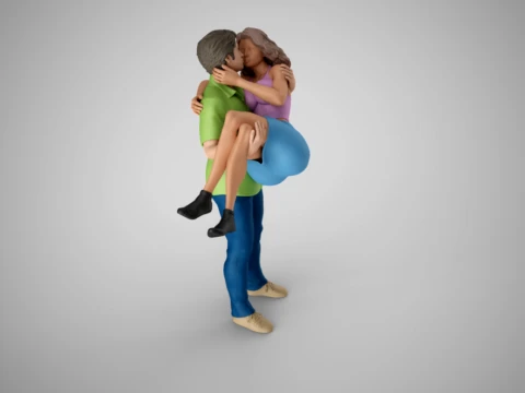 Young Couple 3D Print Model
