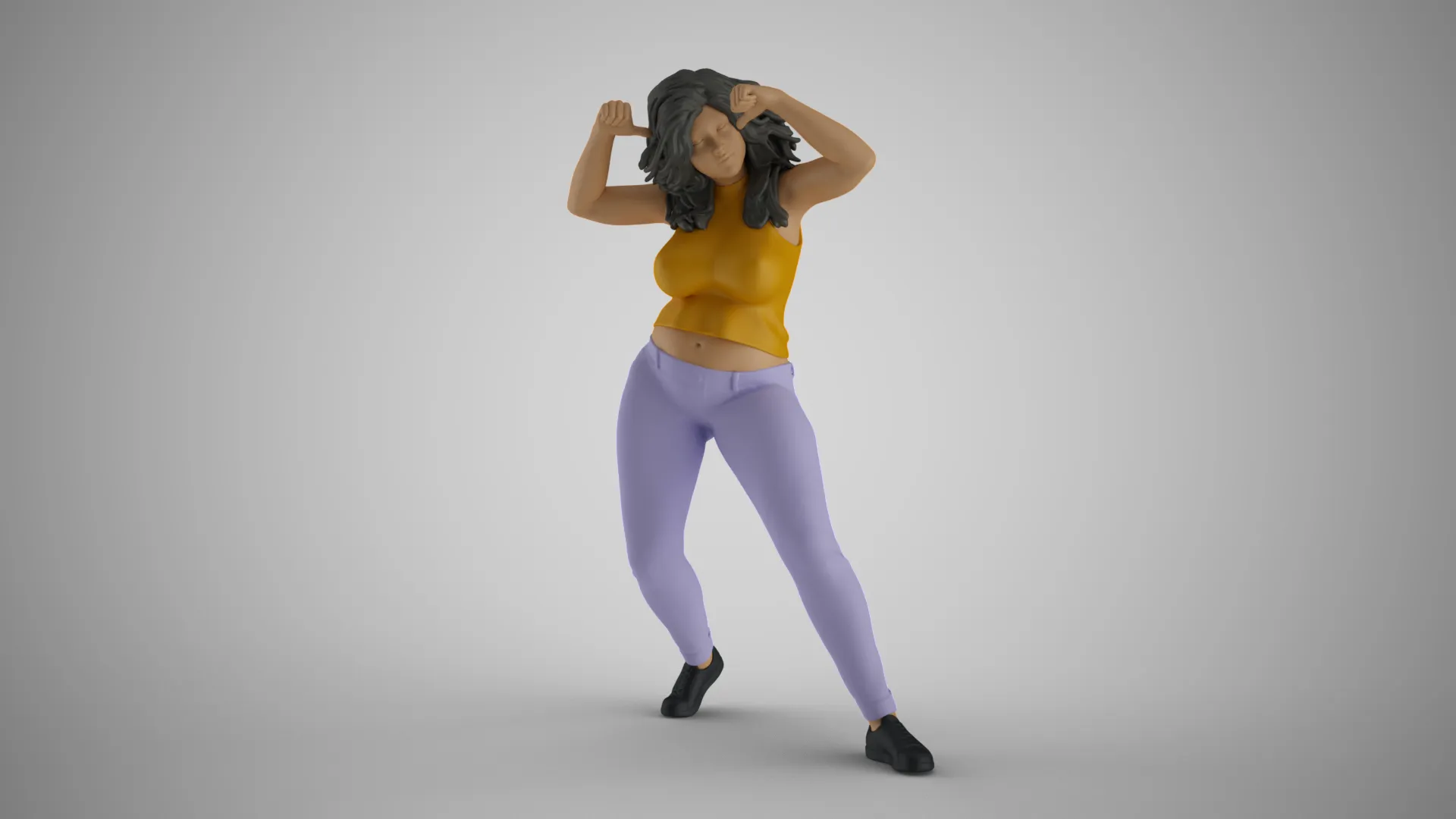 Woman Joining Dans 3D Print Model .c4d .max .obj .3ds .fbx .stl .blend 
