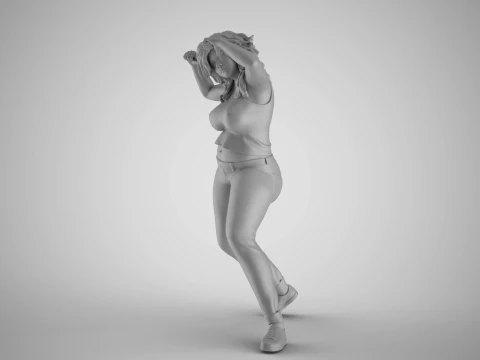 Woman Joining Dans 3D Print Model