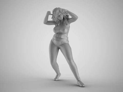 Woman Joining Dans 3D Print Model