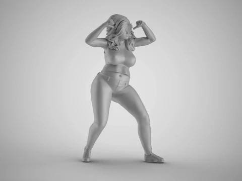Woman Joining Dans 3D Print Model