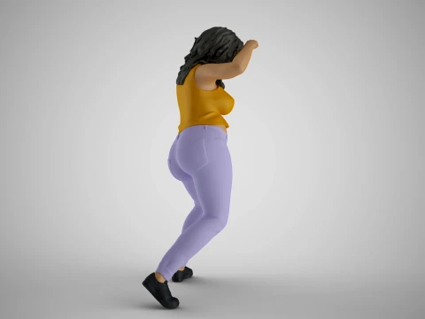 Woman Joining Dans 3D Print Model