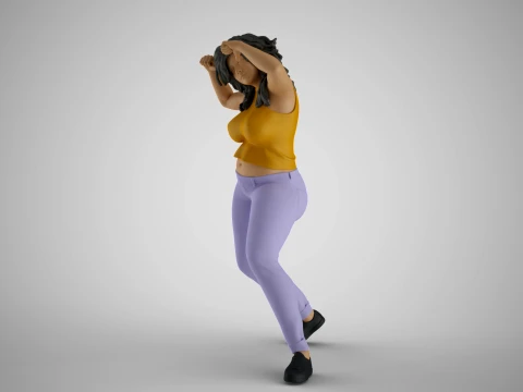 Woman Joining Dans 3D Print Model