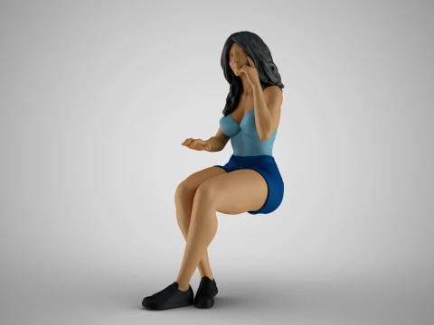 Woman Working on Computer 3D 프린트 모델