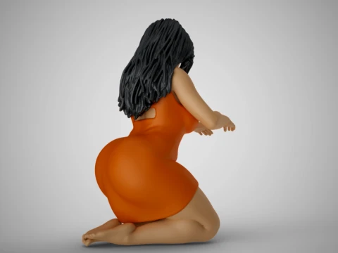 Woman Work on Knees 3D Print Model