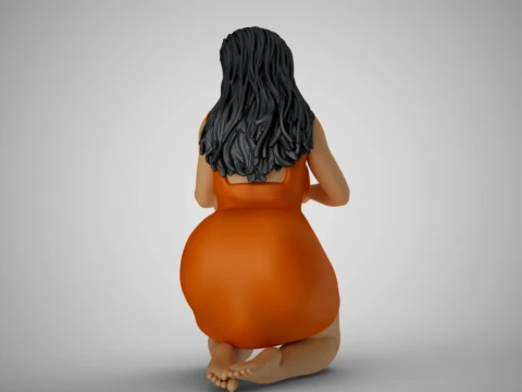 Woman Work on Knees 3D Print Model