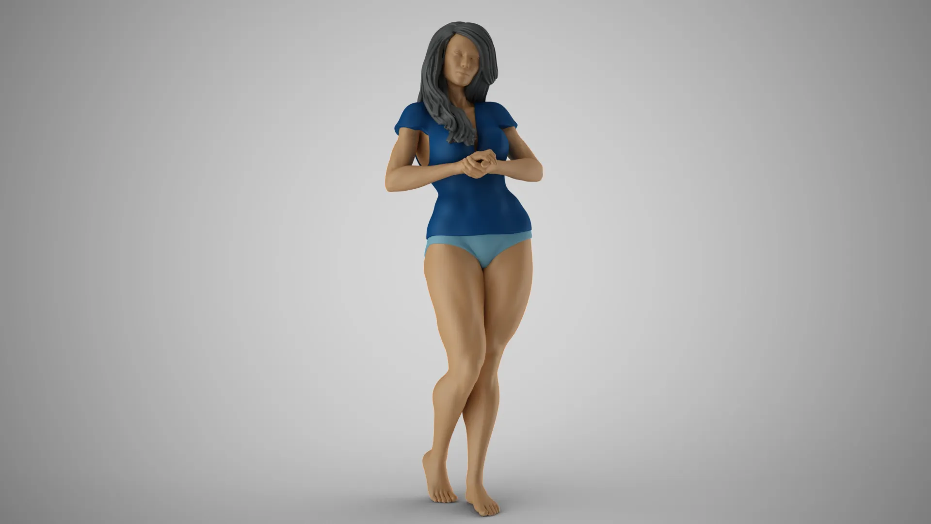 Woman Standing Chat 3 3D Print Model .c4d .max .obj .3ds .fbx .stl .blend