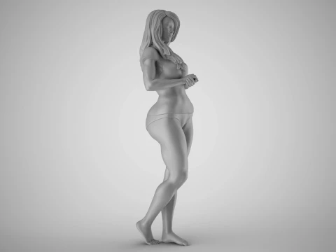 Woman Standing Chat 3 3D Print Model