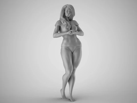 Woman Standing Chat 3 3D Print Model