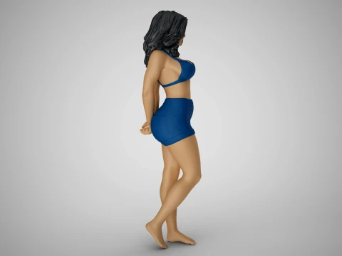 Woman with her Hands Behind 3D Print Model