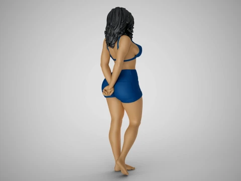 Woman with her Hands Behind 3D Print Model