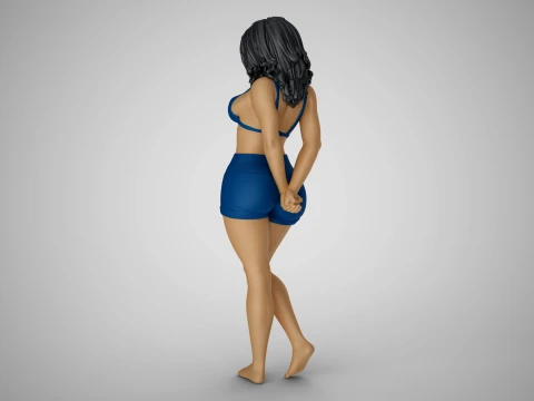 Woman with her Hands Behind 3D Print Model