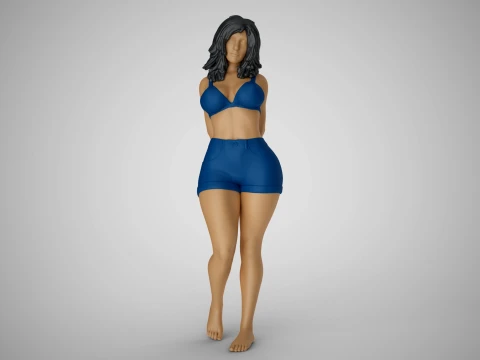 Woman with her Hands Behind 3D Print Model