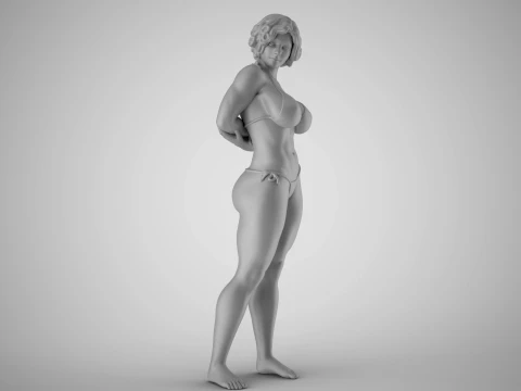 Woman Watching the Sunset 3D Print Model