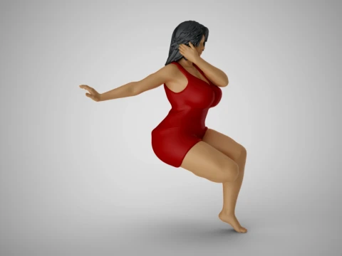 Woman Reclining to Back 3D Print Model