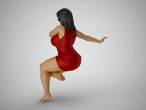 Woman Reclining to Back 3D Print Model