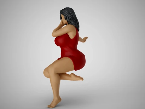 Woman Reclining to Back 3D Print Model