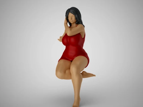 Woman Reclining to Back 3D Print Model