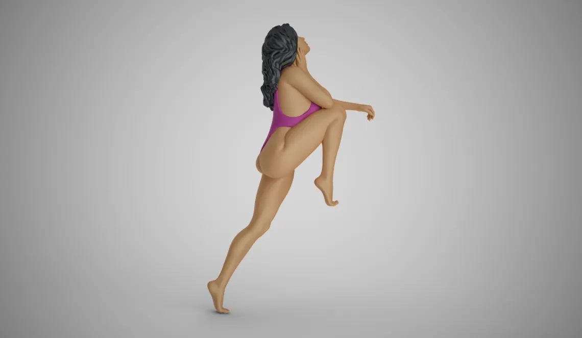 Woman Putting Her Feet Up 3D Print Model .c4d .max .obj .3ds .fbx .stl .blend 