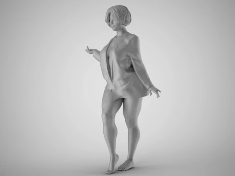 Woman in Jacket 3D Print Model