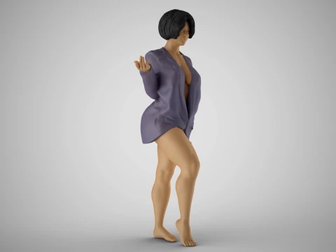 Woman in Jacket 3D Print Model