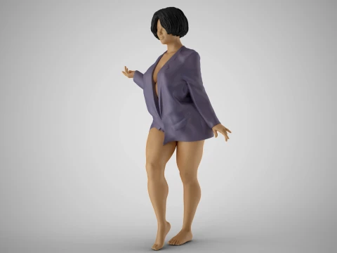 Woman in Jacket 3D Print Model