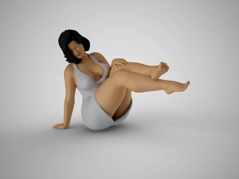Woman Having Fun 3D Print Model