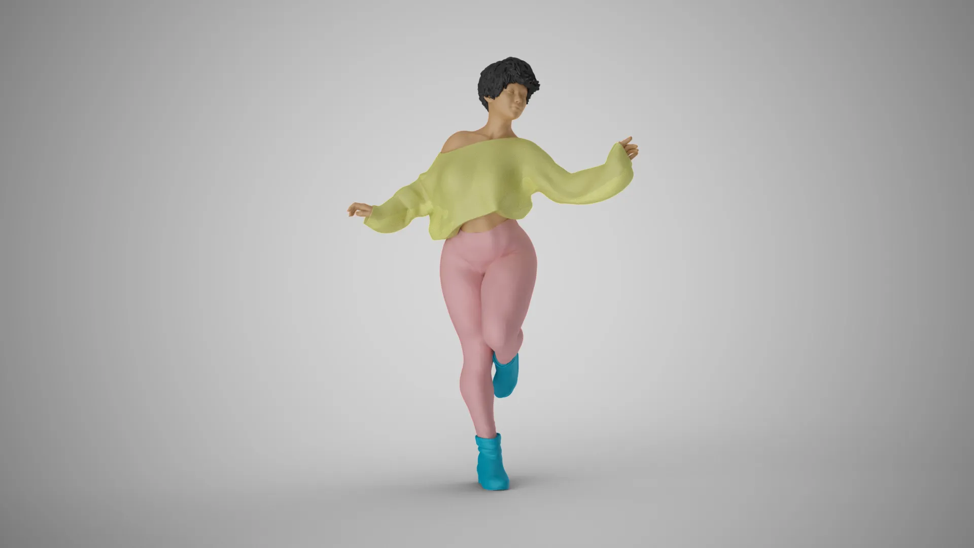 Winter Woman 3D Print Model .c4d .max .obj .3ds .fbx .stl .blend 