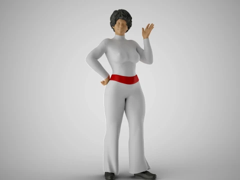 Cute Woman Waving Hand 3D Druckmodell
