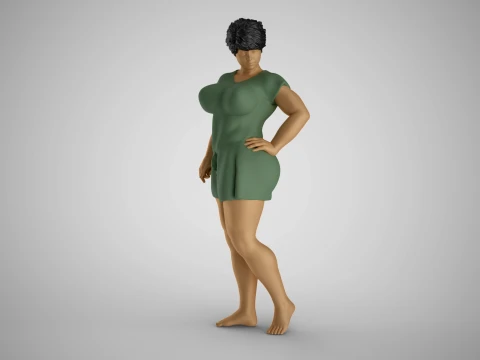 Woman Appear on the Catwalk Model do druku 3D