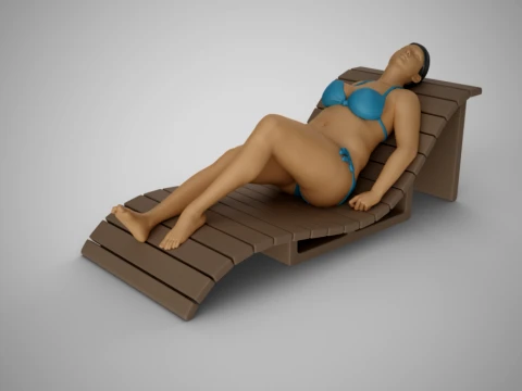 Woman on the Sunbed 3D Print Model