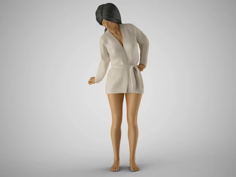 Woman Looking Down 3D Print Model